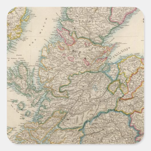 Schottland 3 quadratischer aufkleber (Vorderseite)