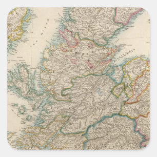 Schottland 3 quadratischer aufkleber