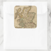 Schottland 4 quadratischer aufkleber (Tasche)