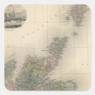 Schottland 4 quadratischer aufkleber