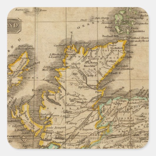 Schottland 5 quadratischer aufkleber (Vorderseite)