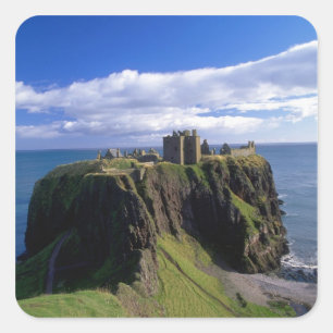Schottland, Aberdeen. Dunnotar Castle. Quadratischer Aufkleber
