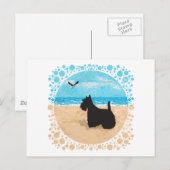 Schottland am Strand mit Seagull Postkarte (Vorne/Hinten)