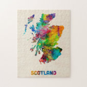 Schottland-Aquarell-Karte Puzzle (Vertikal)