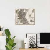 Schottland Atlas Karte 2 Poster (Heimbüro)