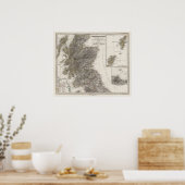 Schottland Atlas Karte 2 Poster (Küche)