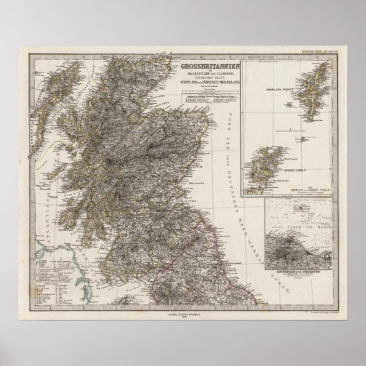 Schottland Atlas Karte 2 Poster (Vorne)