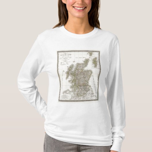Schottland-Atlas-Karte T-Shirt (Vorderseite)