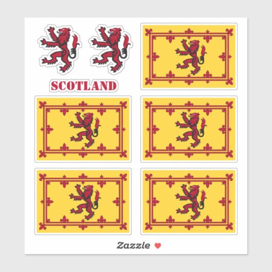 Schottland-Aufkleber, Rampant & Scottish Flag / Lö Aufkleber (Blatt)
