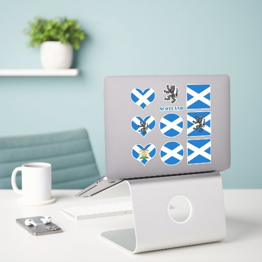 Schottland-Aufkleber, schottische Flagge Löwenherz Aufkleber (Laptop auf Schreibtisch)