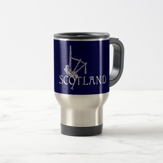 Schottland Bagpipe, Scottish Design Reisebecher (VorderseiteRechts)