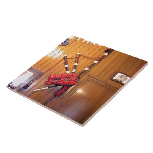 Schottland Bagpipe Tartan Kariertes Musikinstrumen Fliese (Seite)