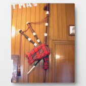 Schottland Bagpipe Tartan Kariertes Musikinstrumen Fotoplatte (Vorderseite)