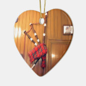 Schottland Bagpipe Tartan Kariertes Musikinstrumen Keramikornament (Links)