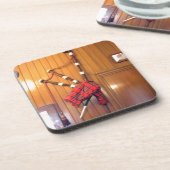 Schottland Bagpipe Tartan Kariertes Musikinstrumen Untersetzer (Linke Seite)