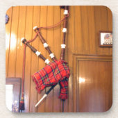 Schottland Bagpipe Tartan Kariertes Musikinstrumen Untersetzer (Vorderseite)