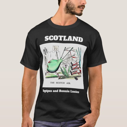 Schottland Bagpipe und Bonnie Lassies T-Shirt (Vorderseite)