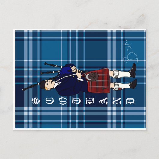 Schottland Bagpiper Postkarte (Vorderseite)