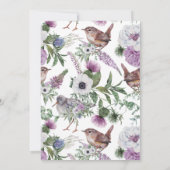Schottland Blume Vögel Wasserfarben Brautparty Einladung (Rückseite)