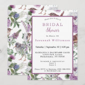 Schottland Blume Vögel Wasserfarben Brautparty Einladung (Vorne/Hinten)