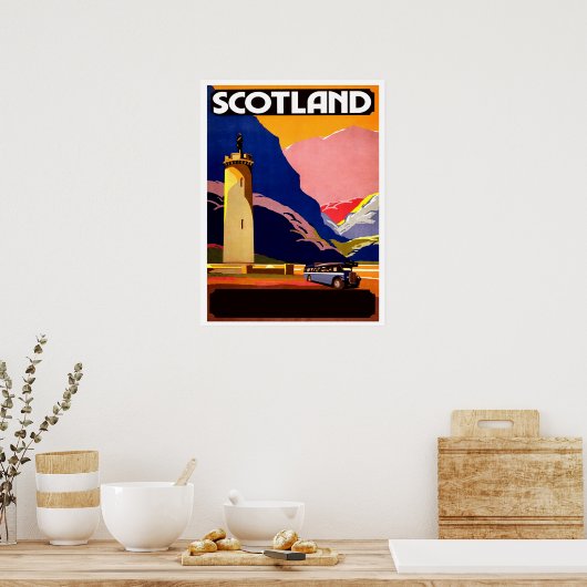 Schottland, Busreisen, Vintage-Plakat Poster (Küche)