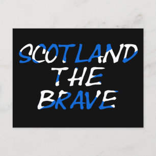 Schottland Die Brave auf der schottischen Flagge Postkarte