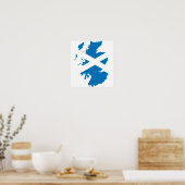 Schottland Flag Karte Vollgröße Poster (Küche)
