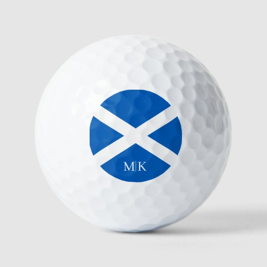 Schottland-Flagge Moderne Monogramm Golfball (Vorderseite)