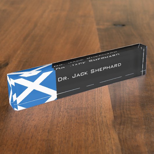 Schottland-Flagge Namensplakette (Seite)
