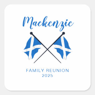 Schottland-Flaggen Familientreffen Quadratischer Aufkleber
