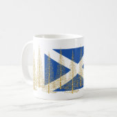 Schottland-Flaggen-Goldweihnachtsbaum-Tasse Kaffeetasse (Vorderseite Links)