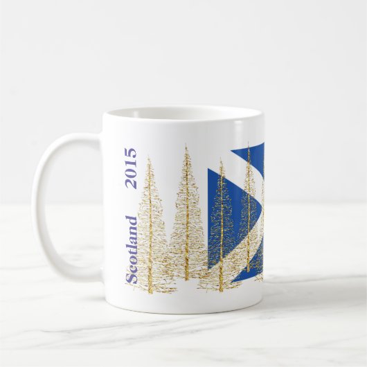 Schottland-Flaggen-Goldweihnachtsbaum-Tasse Kaffeetasse (Links)