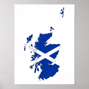 Schottland-Flaggenkartenkönigreich-Landform Poster