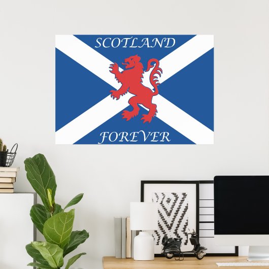 Schottland Forever Lion Rampant Flag Poster (Heimbüro)