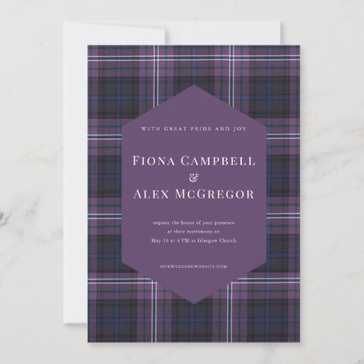Schottland Forever Tartan Einladung (Vorderseite)