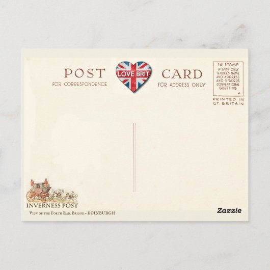 Schottland - Forth Rail Bridge Postkarte (Rückseite)