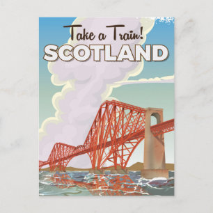Schottland Fourth Bridge Reiseplakat. Postkarte