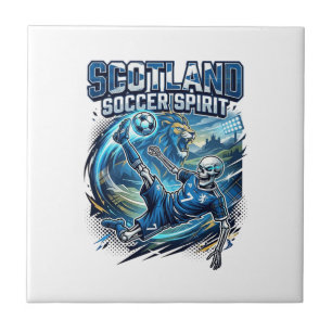 Schottland Fußball Geist Skelett Stürmer Nationen Fliese