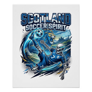 Schottland Fußball Geist Skelett Stürmer Nationen Poster
