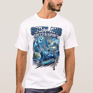 Schottland Fußball Geist Skelett Stürmer Nationen  T-Shirt