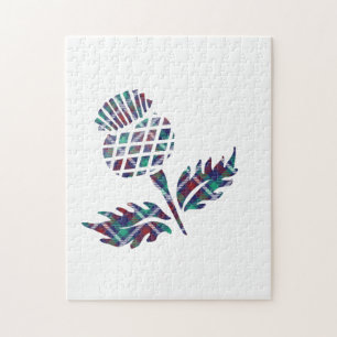 Schottland Geschenke Scottish Thistle Tartan Karie Puzzle