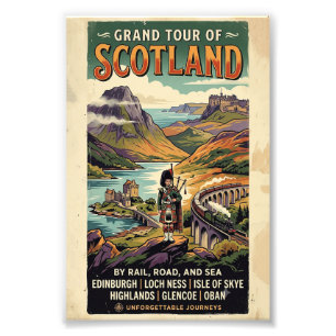 Schottland Grand Tour Retro-Reiseposter Fotodruck