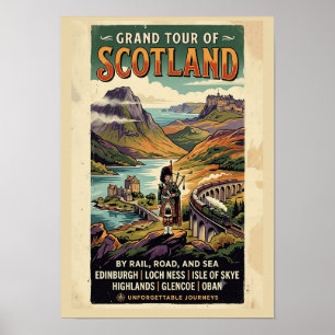 Schottland Grand Tour Retro-Reiseposter Poster