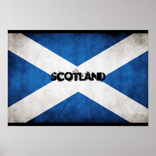 Schottland Grunge Style Flag Poster (Vorne)