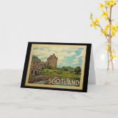 Schottland Grußkarte Burg Karte (Gelbe Blume)