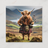 Schottland Highland Cow Bagpiper Begleitkarte (Rückseite)