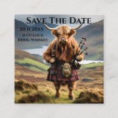 Schottland Highland Cow Bagpiper Begleitkarte (Vorderseite)
