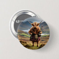 Schottland Highland Cow Bagpiper