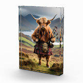 Schottland Highland Cow Bagpiper Fotoblock (Rechts)