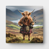 Schottland Highland Cow Bagpiper Fotoplatte (Vorderseite)